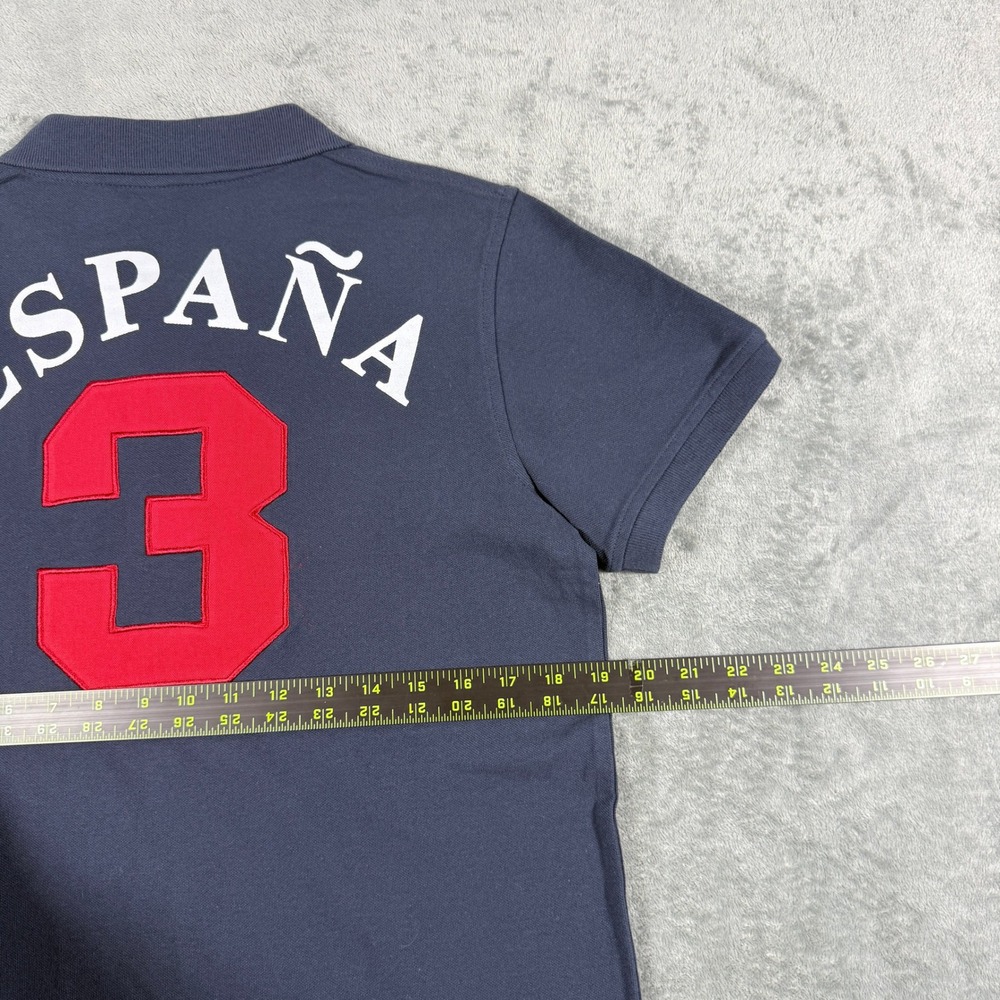 Robin Ruth Mens Small España Spain Rugby Polo Shirt Navy Blue Rugby Style - Picture 7 of 9